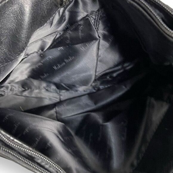 Madison Studio Leather Shoulder Bag Women's Black Pockets Retro Lined Zip - Picture 15 of 15